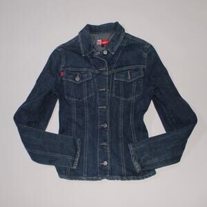EUC  JNY Jones NY Denim Button Up Jacket With A Collar Size XL